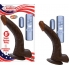 All American Whopper 8 Inches Curved Vibrating Dong - Brown