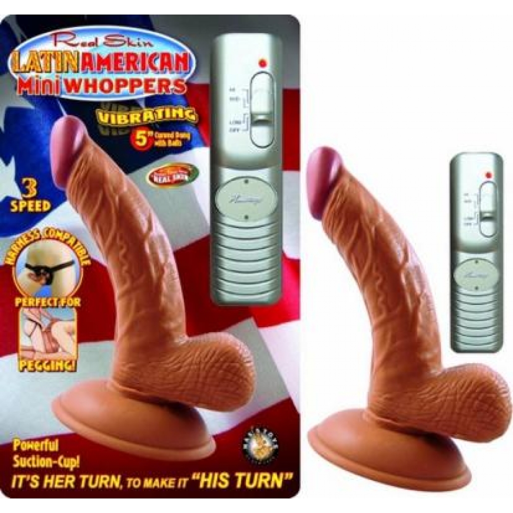 Latin American Mini Whopper - 5 inches Curved Vibrating Dong