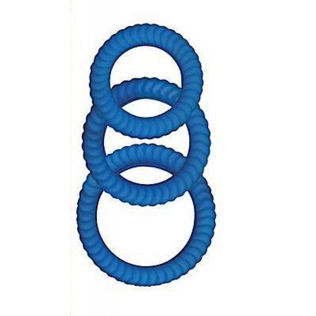 Ram Ultra Penissweller Silicone Penis Rings - Blue