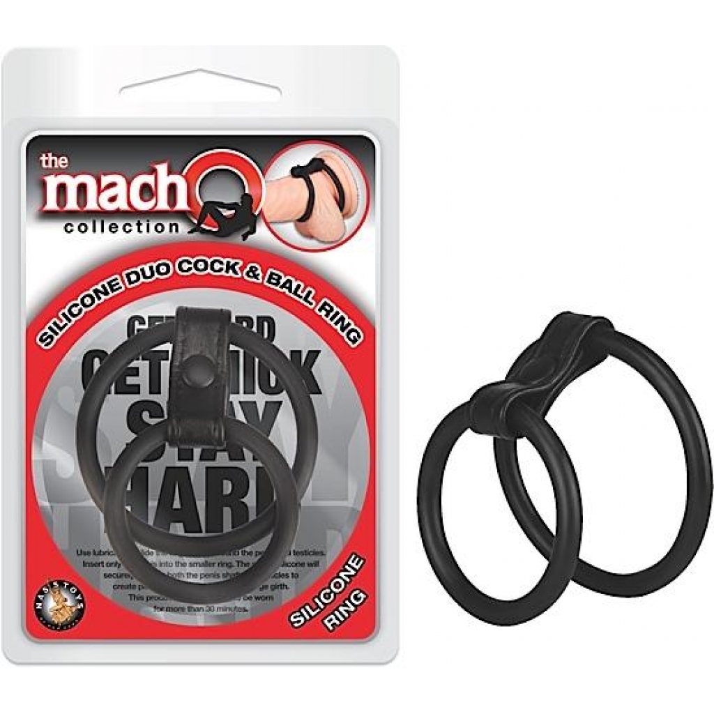 Macho Silicone Duo Penis & Ball Ring