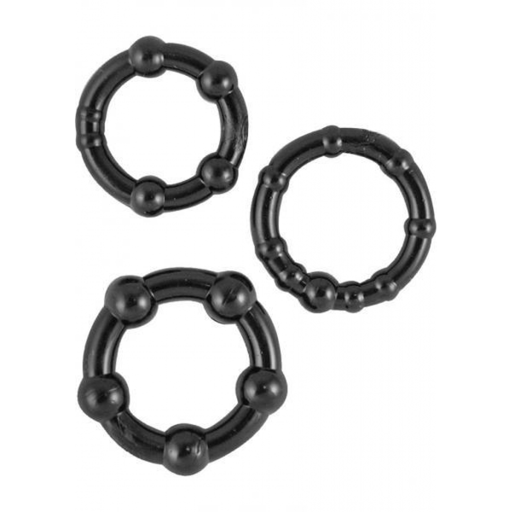 Beaded Penis Rings Black 3 Pack