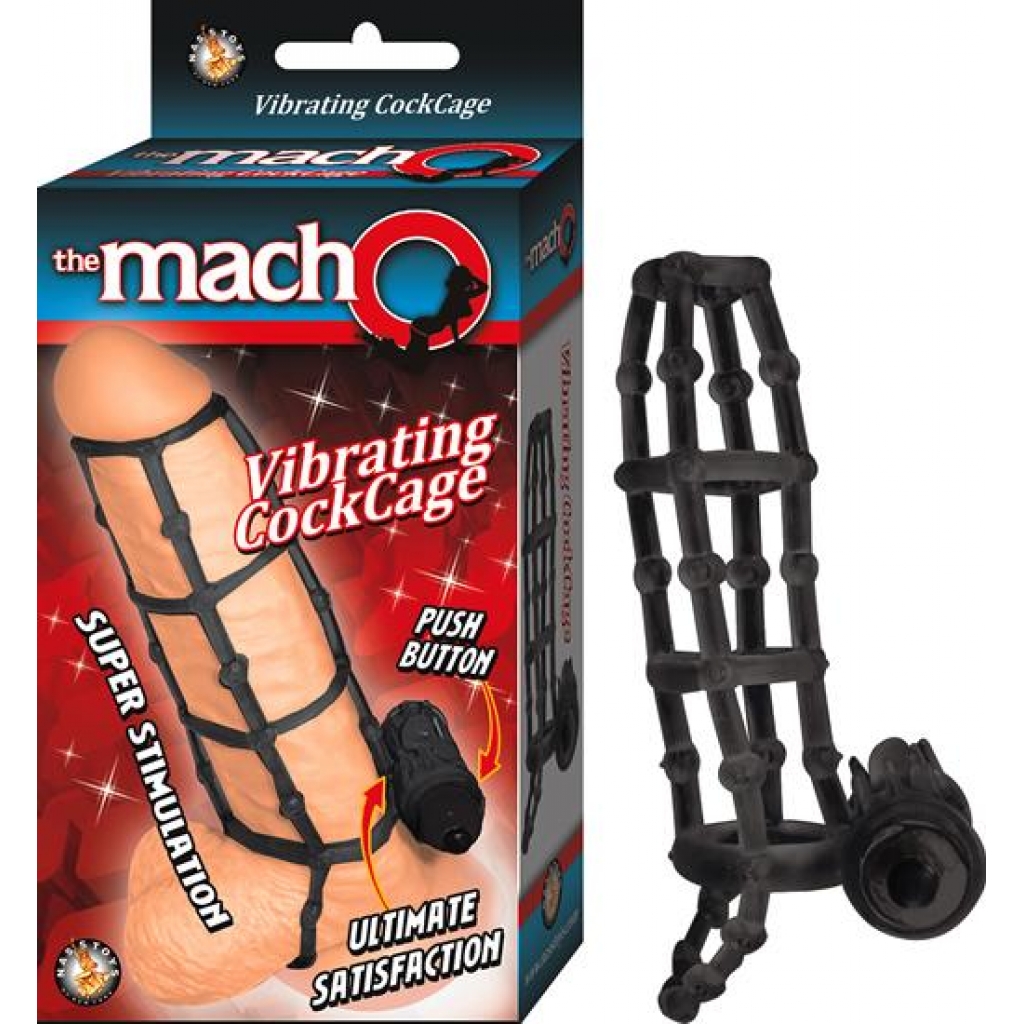 Macho Vibrating Peniscage in Black