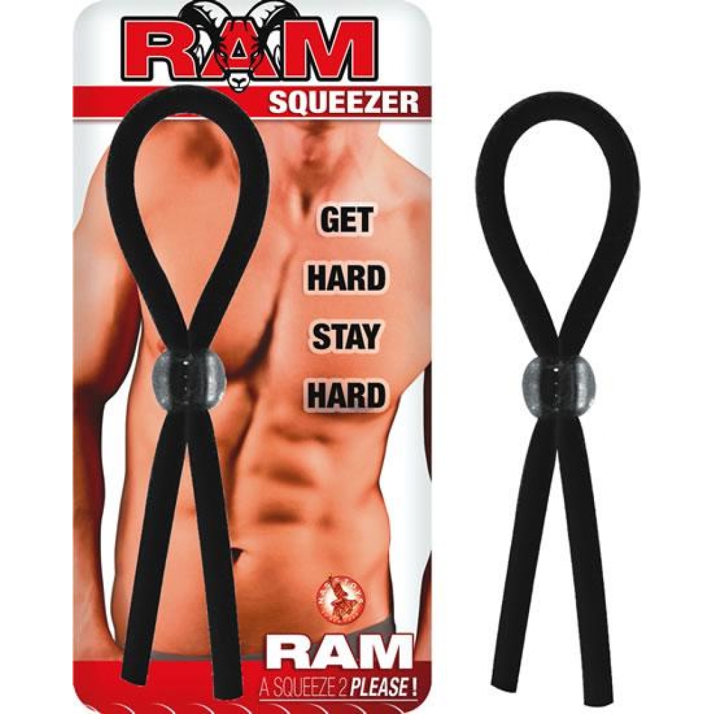 Ram Squeezer Adjustable Penis Ring - Black