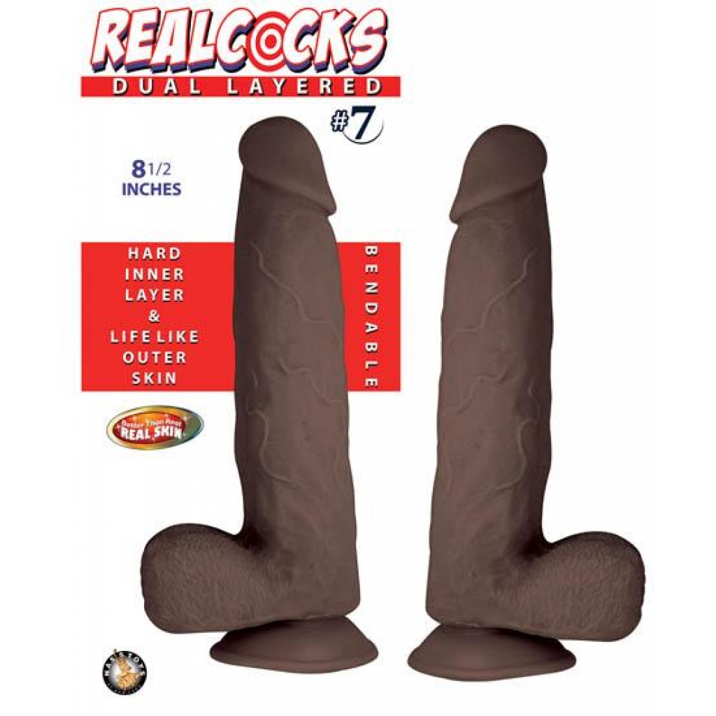 Realpeniss Dual Layered #7 Dark Brown Dildo