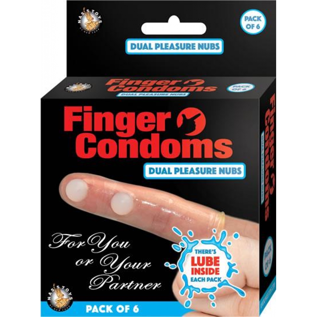 Finger Condoms with Dual Pleasure Nubs - Pack of 6