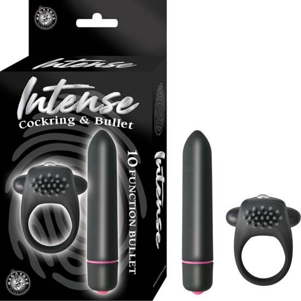 Intense Penisring & Bullet Vibrator - Dual Pleasure Black