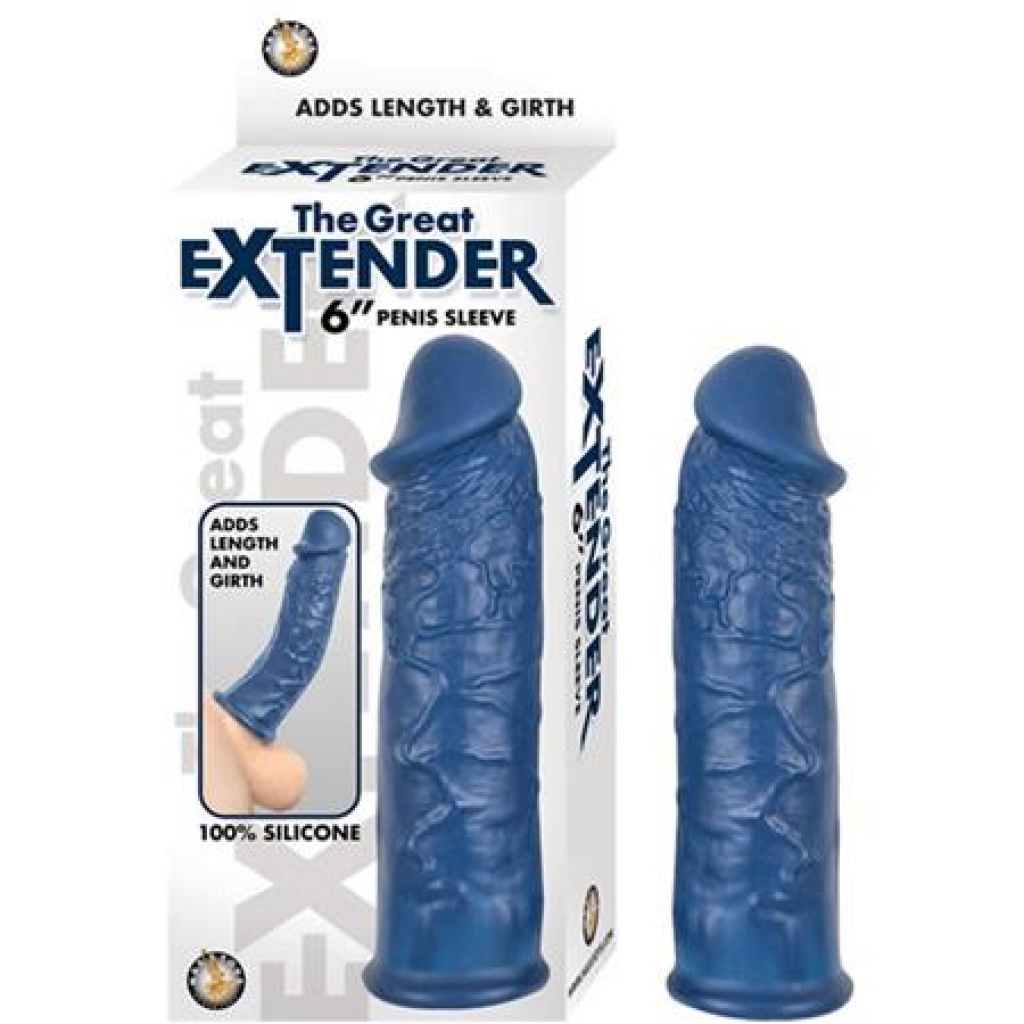 The Great Extender - 6 inches Penis Sleeve - Blue