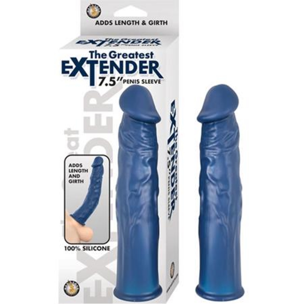 The Greatest Extender 7.5 inches Penis Sleeve in Blue