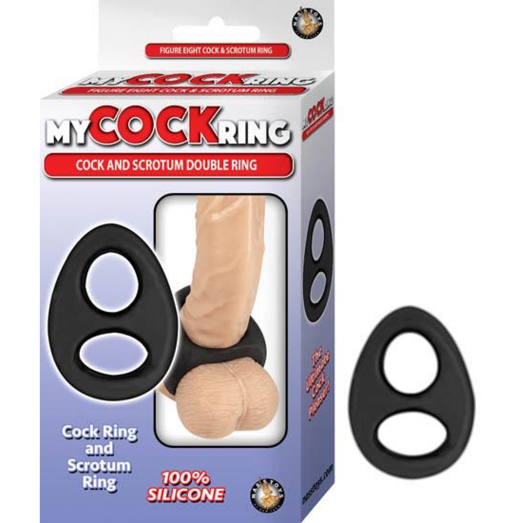 My Penisring Penis & Scrotum Double Ring Black