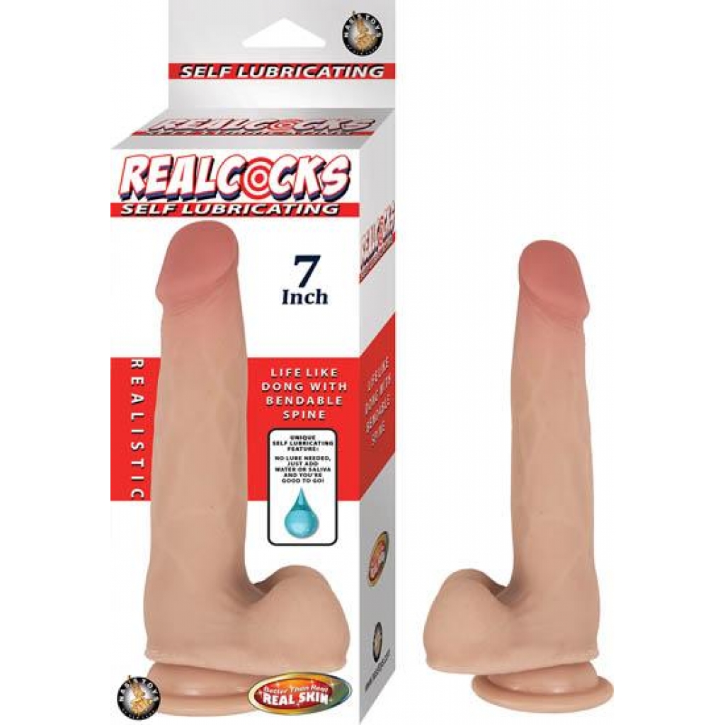 Realpeniss Self Lubricating 7 inches Realistic Dildo - Beige