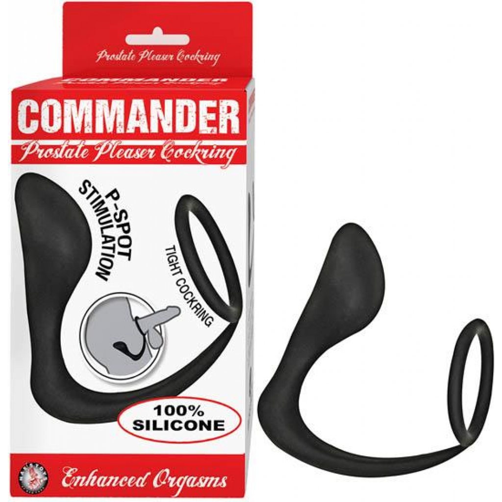 Commander Prostate Pleaser Penisring - Black