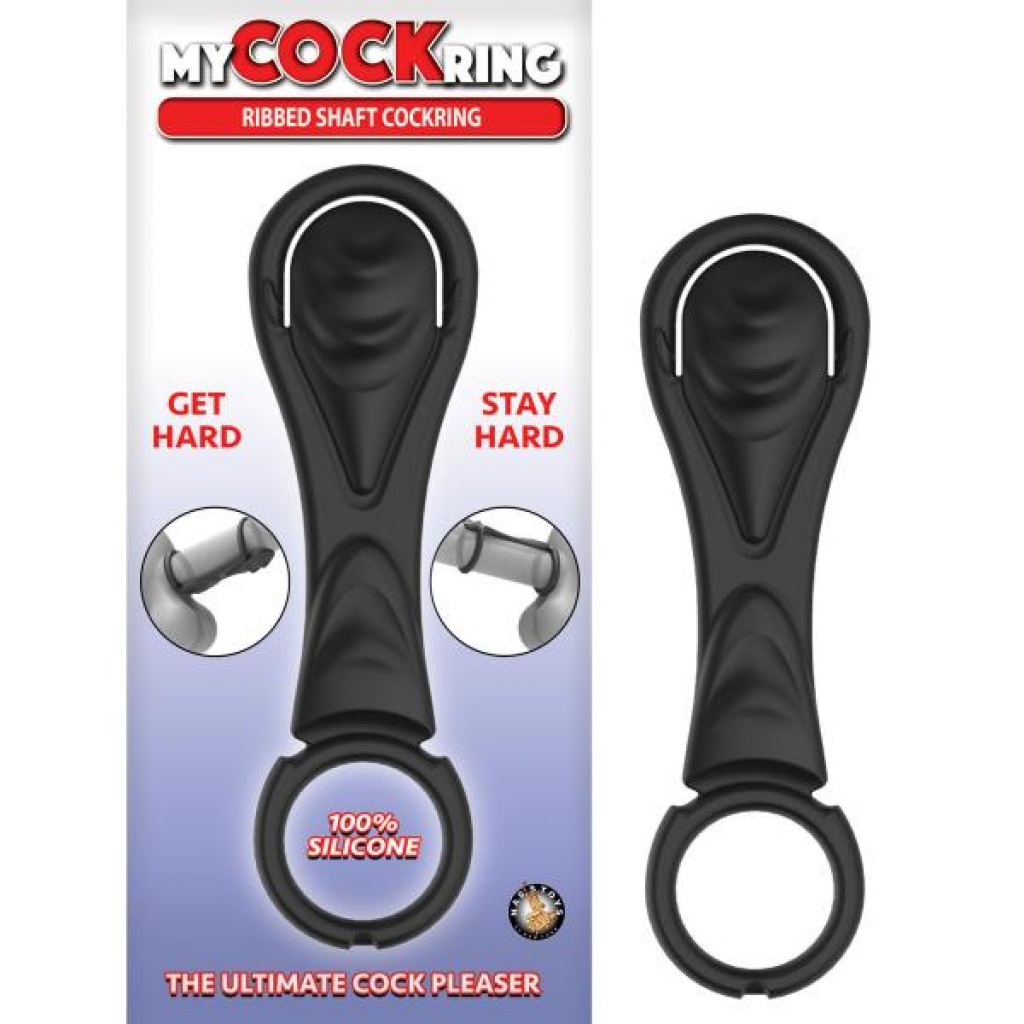 My Penisring Ribbed Shaft Penis Ring - Black