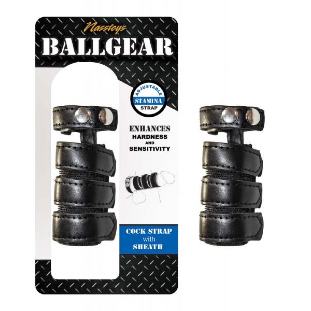 Ballgear Penis Strap With Sheath Black