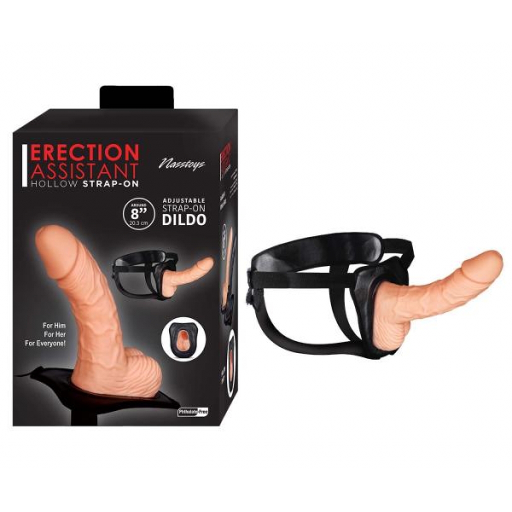 Erection Assistant Hollow Strap-on - 8 Inches - White