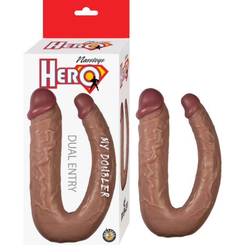 Hero My Doubler Brown - Realistic Double Dildo