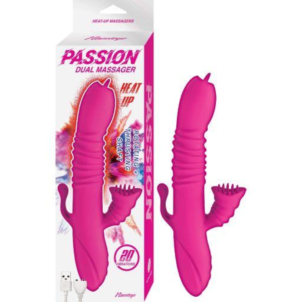 Passion Dual Massager Heat Up - Pink