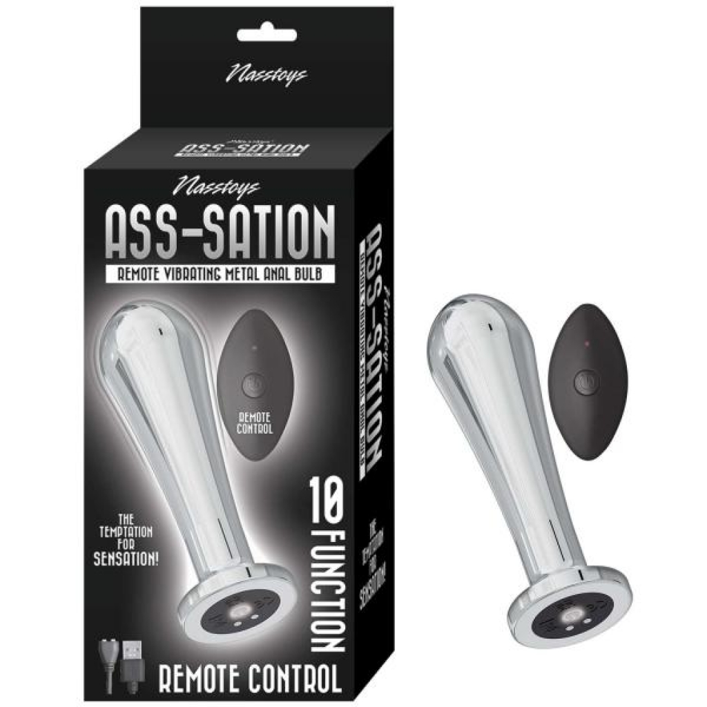 Ass-sation Remote Vibrating Metal Anal Bulb - Silver