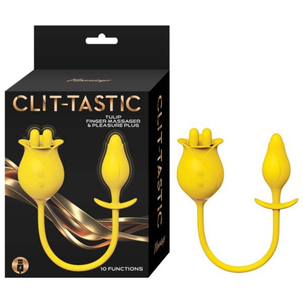 Clit-tastic Tulip Finger Massager & Plug - Yellow