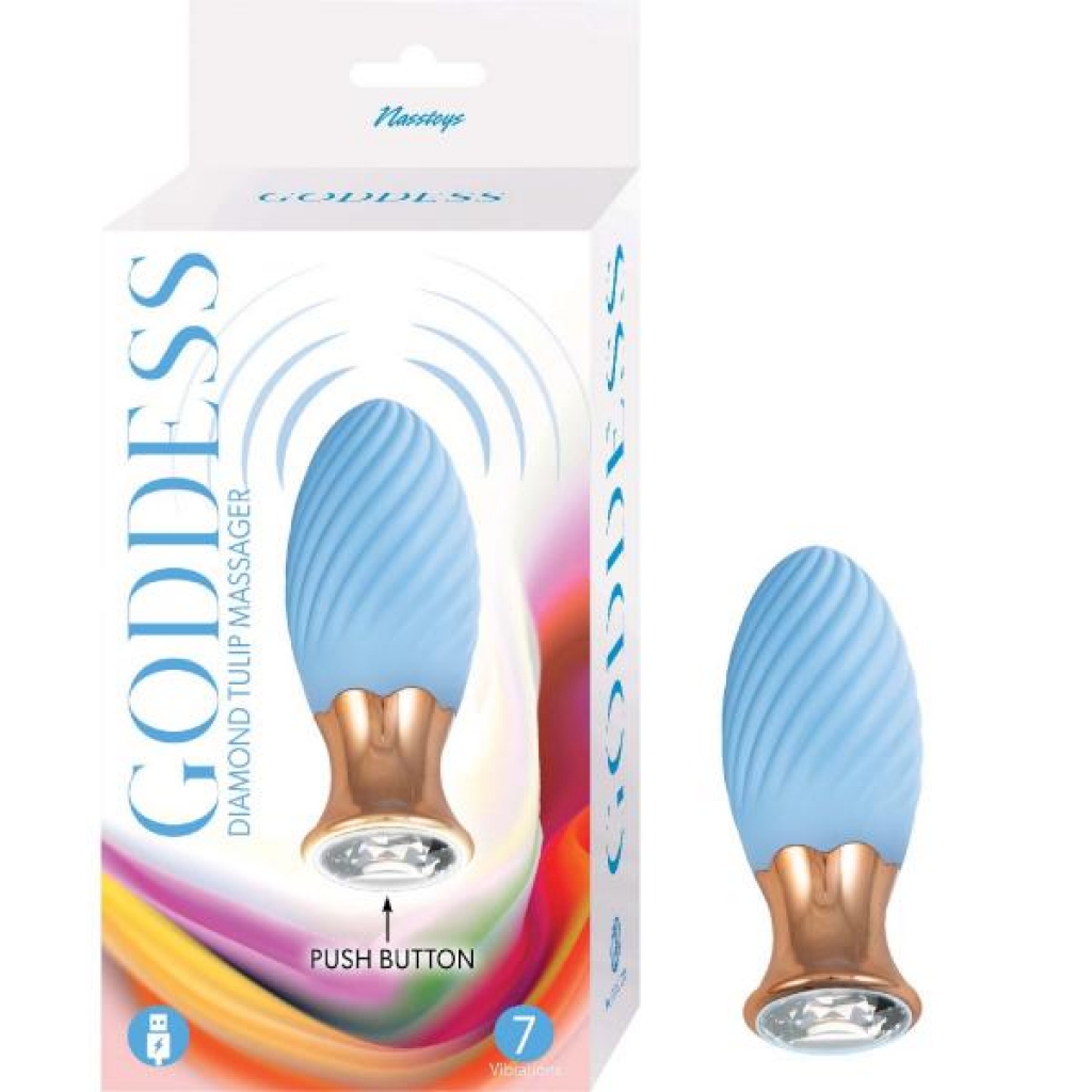 Goddess Diamond Tulip Massager - Blue