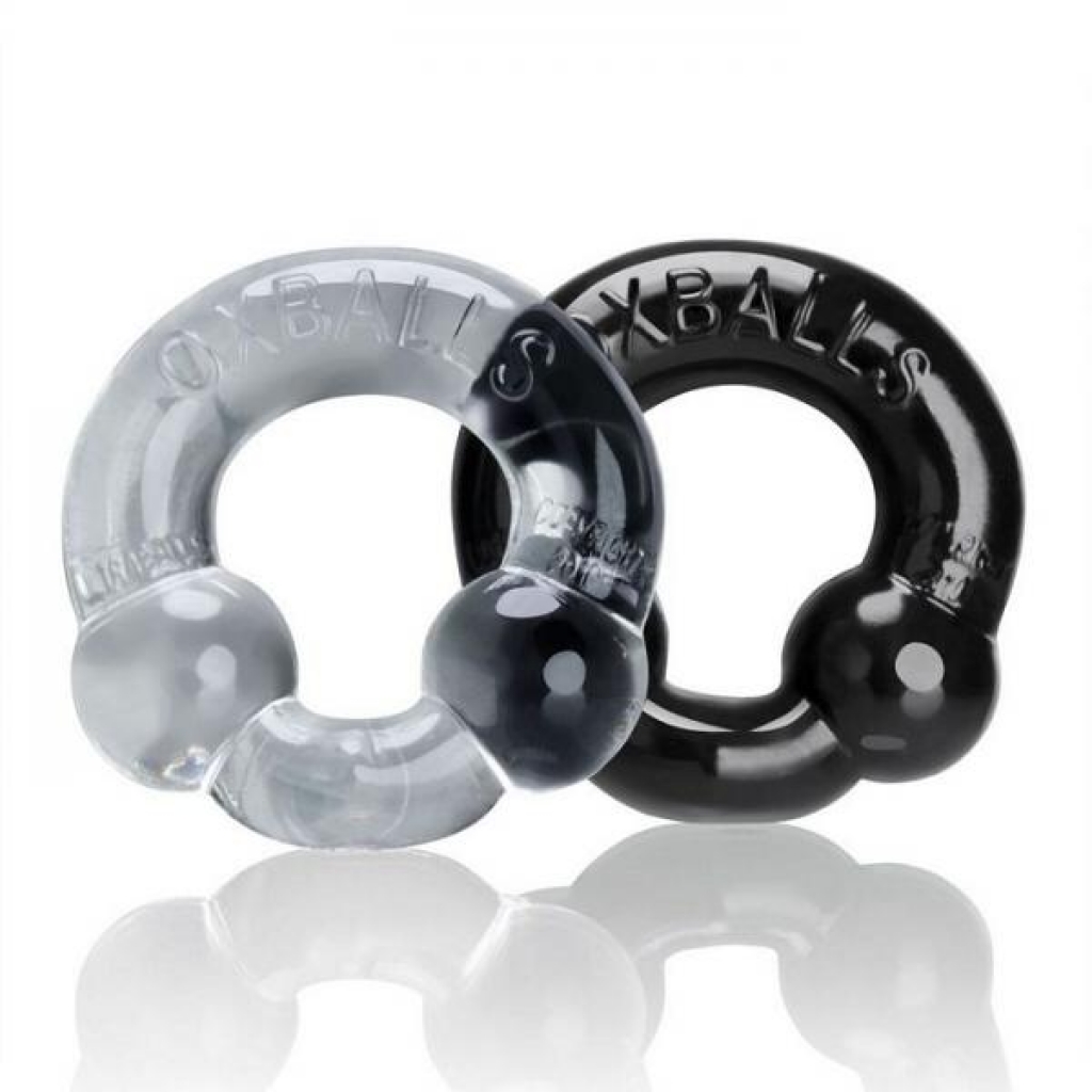 Oxballs Ultraballs Penis Rings - Black & Clear - 2 Pack