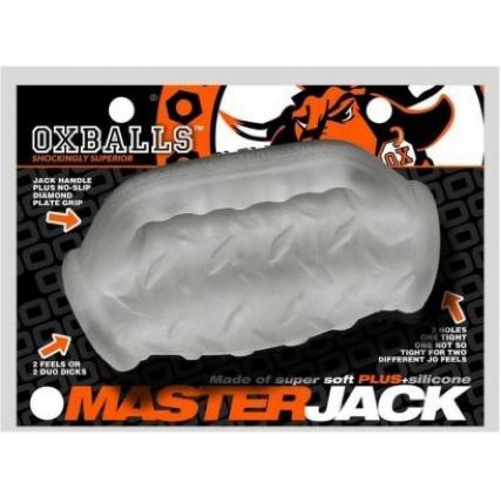 Oxballs Masterjack Double Penetration Stroker - Clear Ice