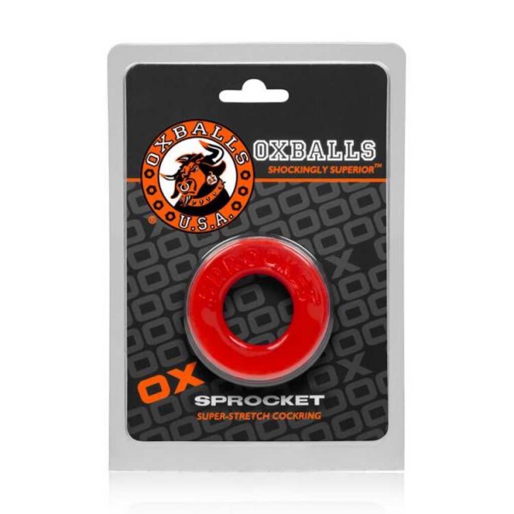 Oxballs Sprocket Penisring - Elastic TPR - Red