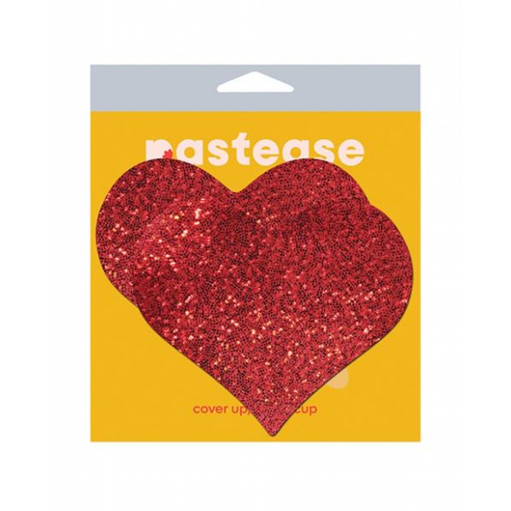 Pastease Heart Glitter Red Fuller Coverage - Stylish Nipple Covers