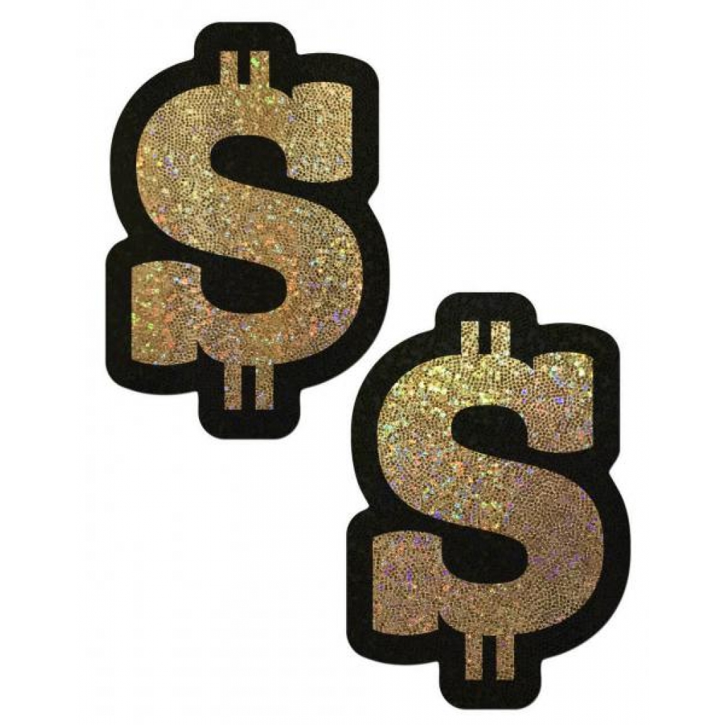 Pastease Money Gold Glitter Dollar Sign Nipple Pasties