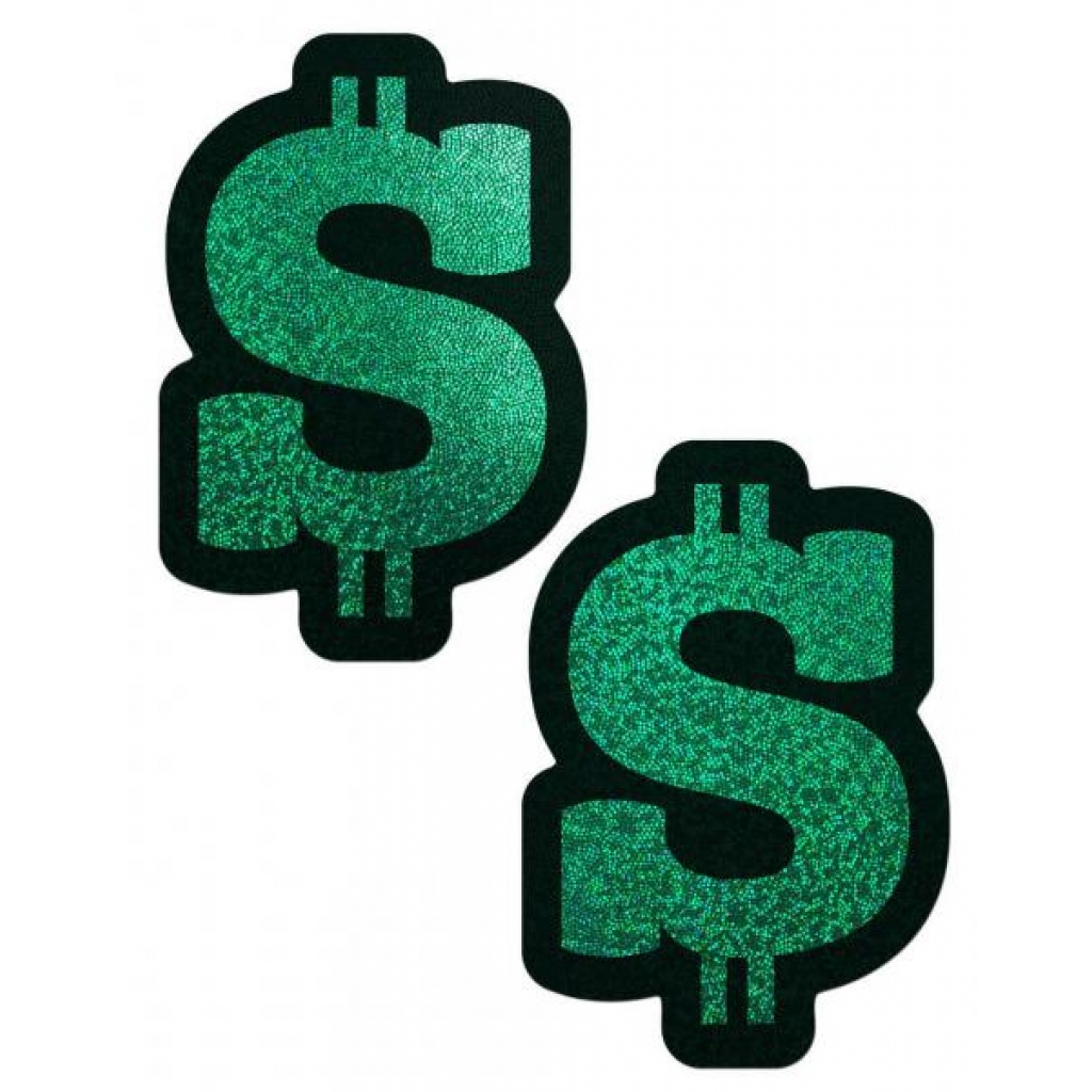 Handcrafted Pastease Green Glitter Dollar Sign Nipple Pasties