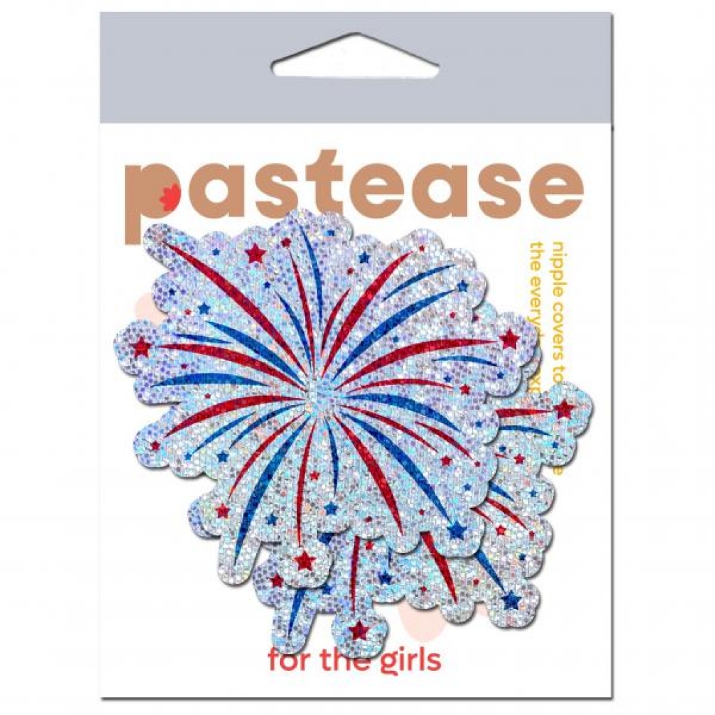 Fireworks Patriotic Glitter Nipple Covers