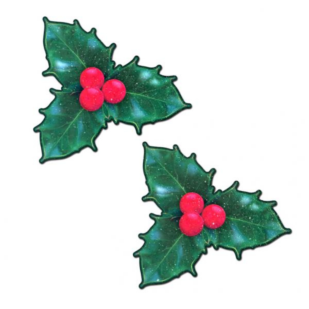 Pastease Xmas Winter Holly Nipple Pasties - Festive Fun