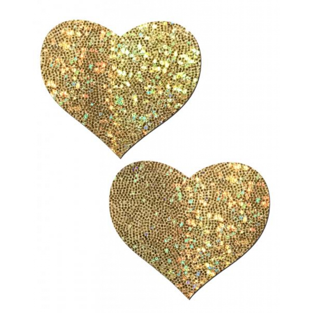 Pastease Gold Glitter Heart Pasties - OS