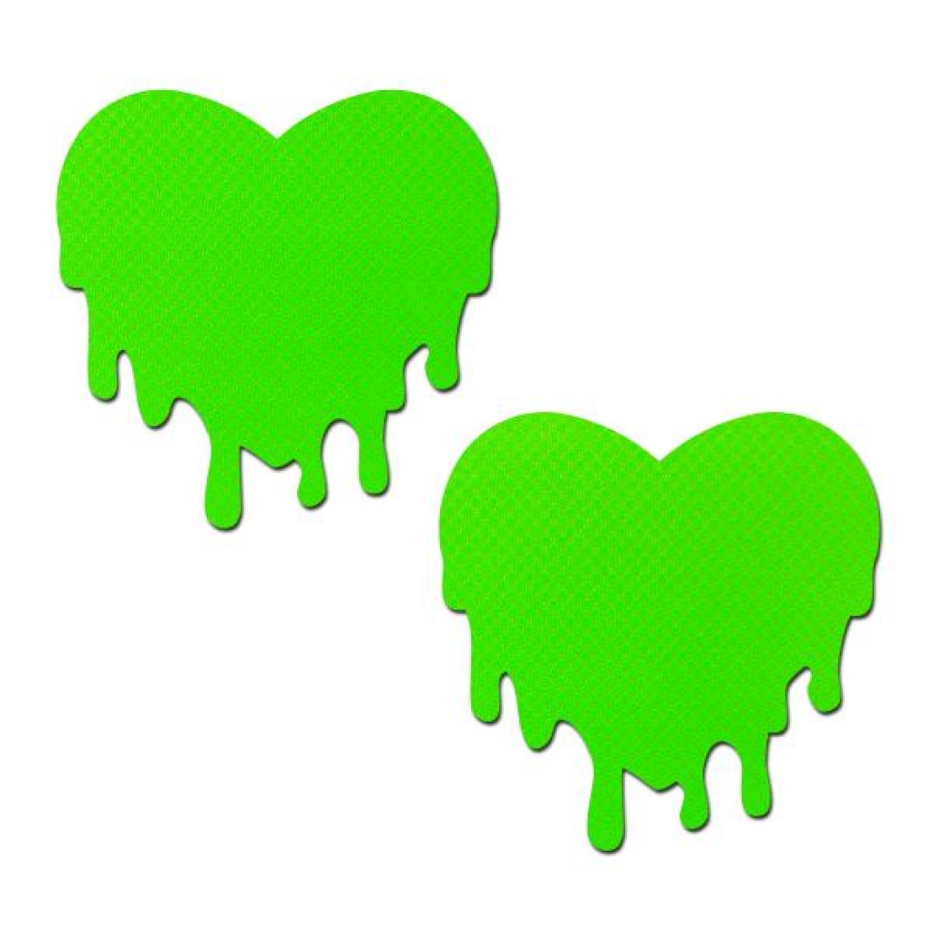 Pastease Neon Green Melty Hearts - Nipple Pasties