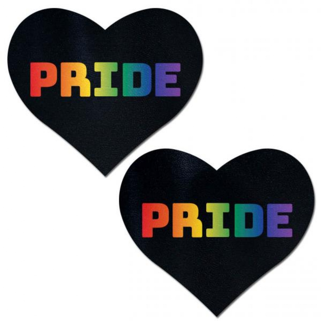 Pastease Rainbow Pride Black Hearts Nipple Pasties