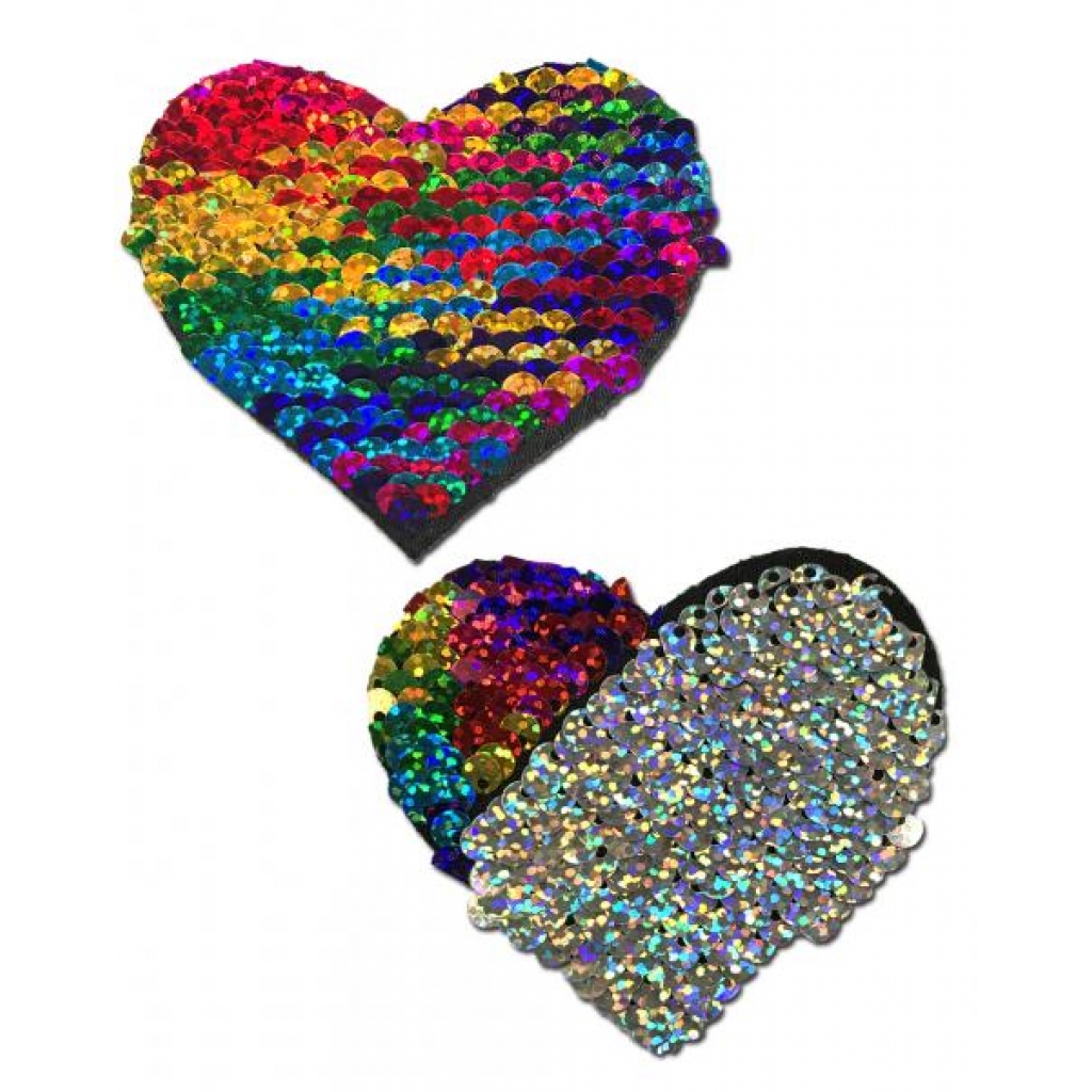 Pastease Color Changing Sequin Heart Nipple Pasties