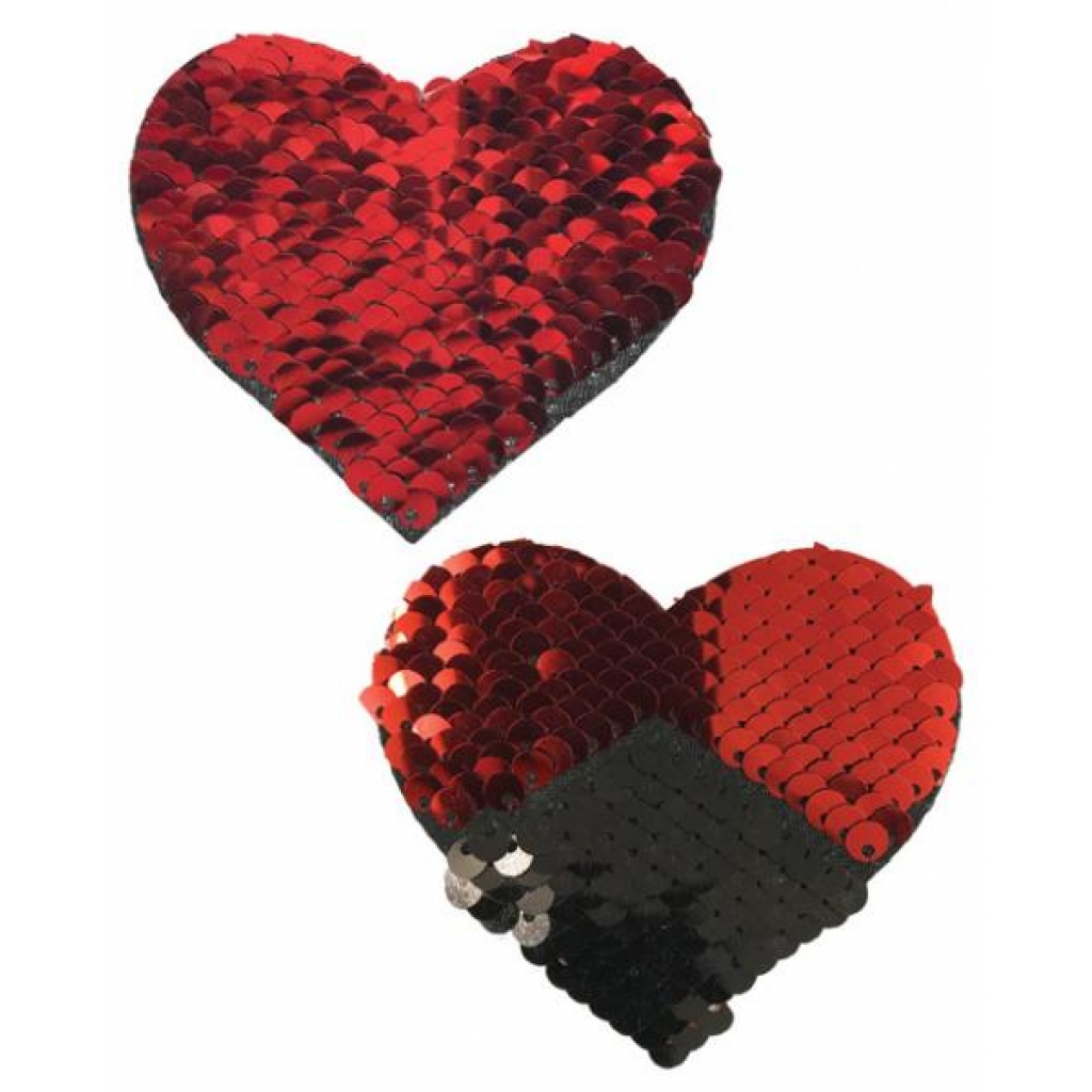 Pastease Sweety Red & Black Color Changing Sequin Heart