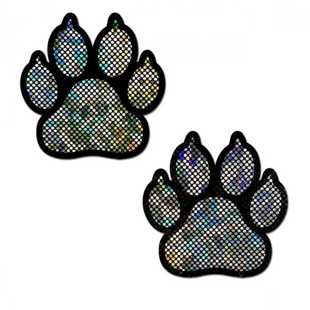 Pastease Paw Print Silver Shattered Disco Ball Pasties