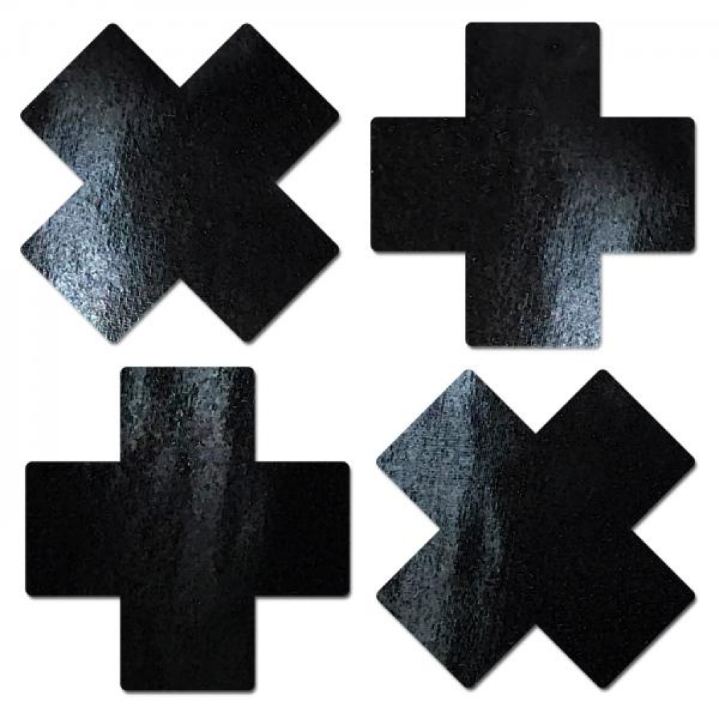 Pastease Petite Plus X Faux Latex - Black Crosses