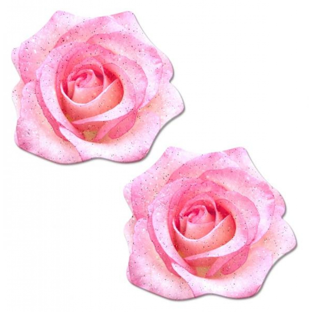 Pastease Pink Glitter Velvet Rose Nipple Pasties