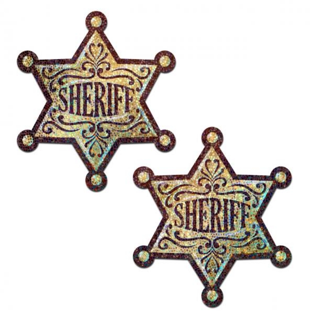 Pastease Sheriff Badge - Gold Glitter