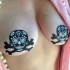 Skull Crossbones Black Glitter Pasties: Perfect for Festivals