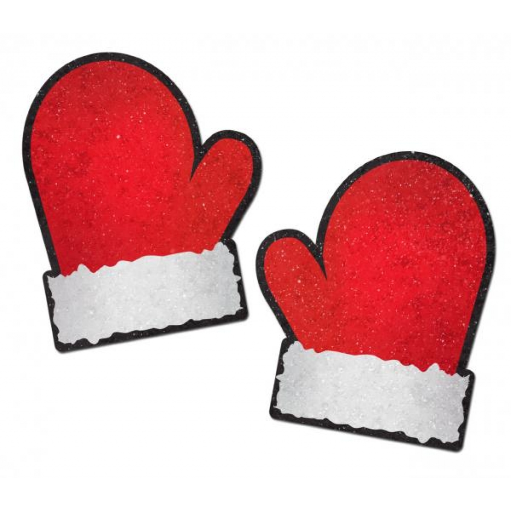 Festive Pastease Santa Mittens Nipple Covers