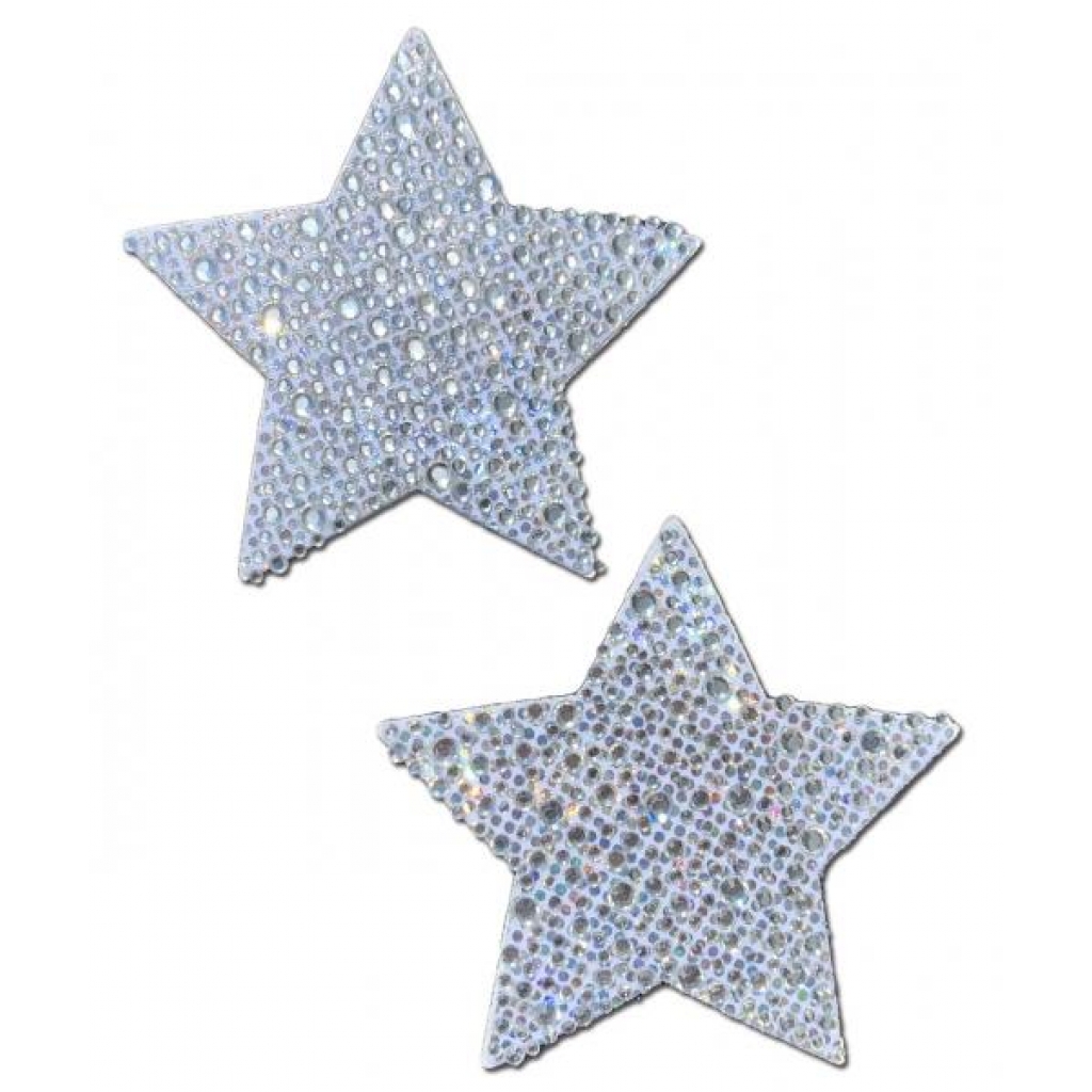 Pastease Crystal Silver Stars - Nipple Stickers