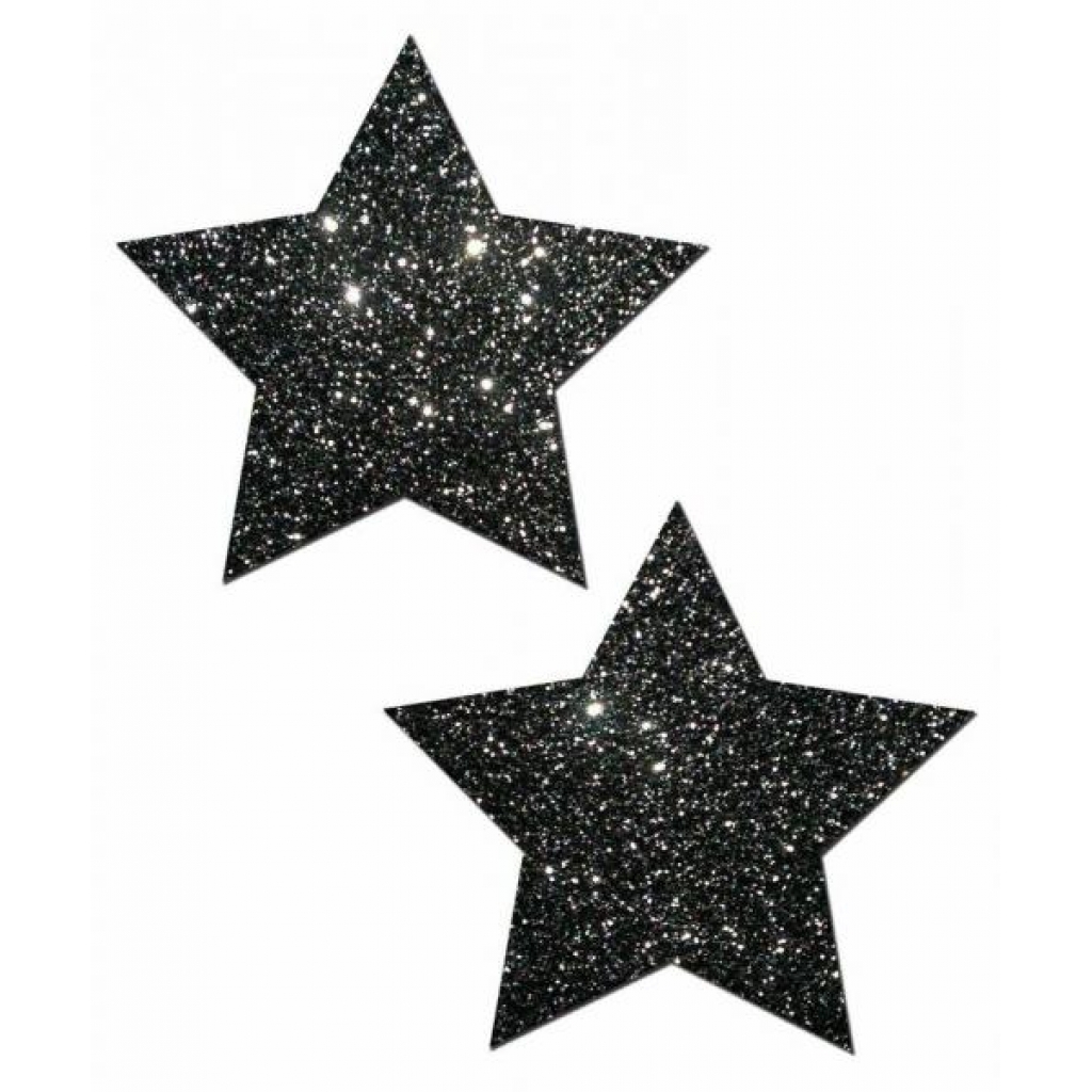 Rockstar Black Glitter Star Pasties - Bold and Beautiful