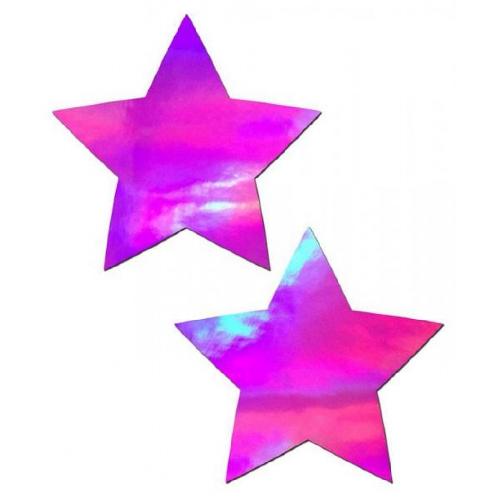 Pastease Holographic Star Pink Pasties O/S - Dazzling Nipple Covers