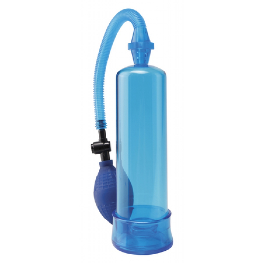 Pump Worx Beginners Power Pump With Penis Ring - Blue