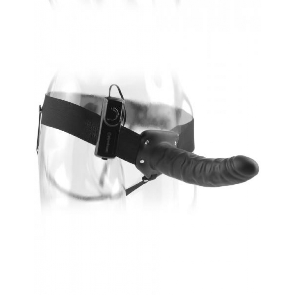 Fetish Fantasy 8 inch Vibrating Hollow Strap On - Black