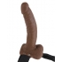 Fetish Fantasy 9 inches Hollow Strap On Balls Brown