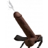 Fetish Fantasy 9 inches Hollow Squirting Strap On with Balls - Brown