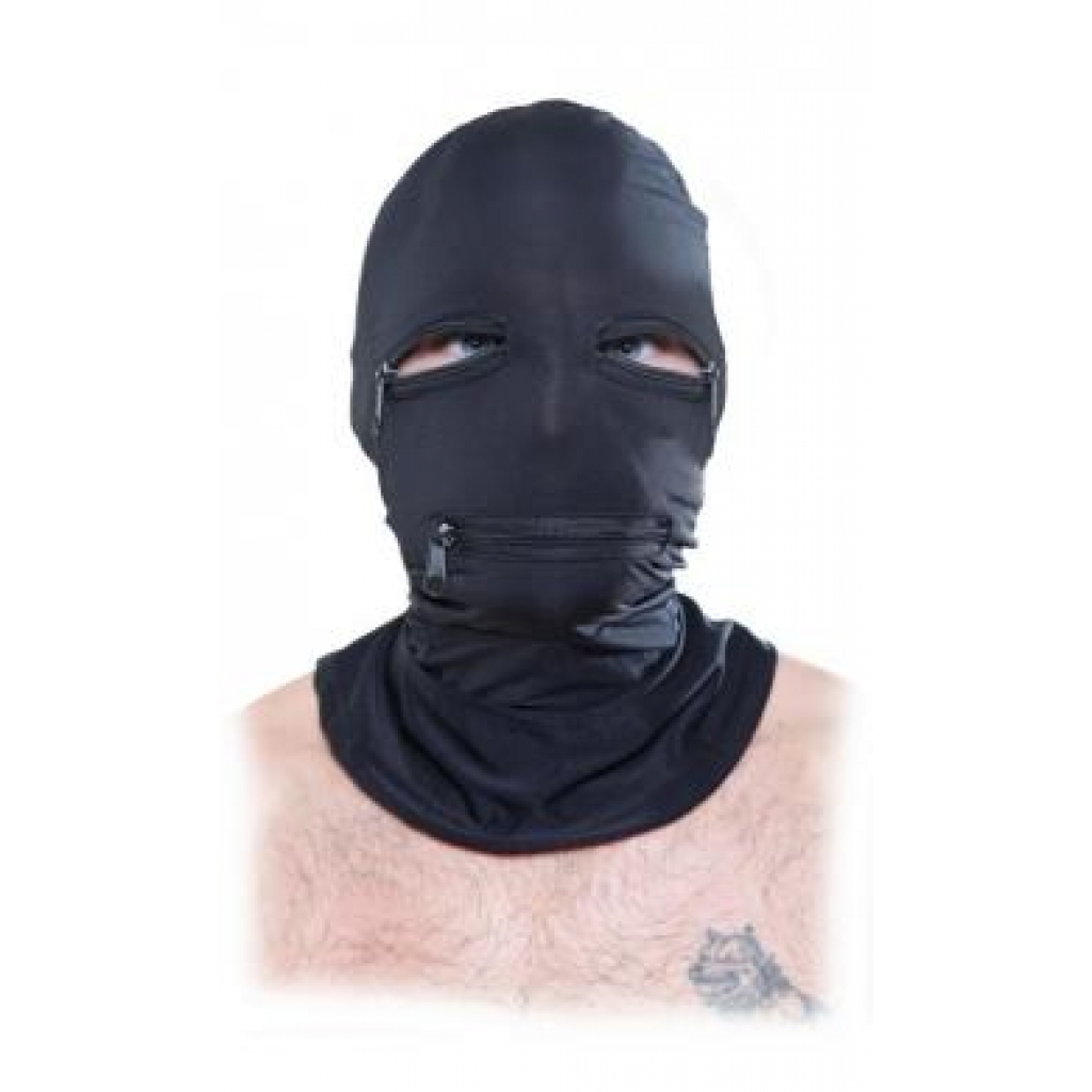 Fetish Fantasy Black Zipper Face Hood - O/S